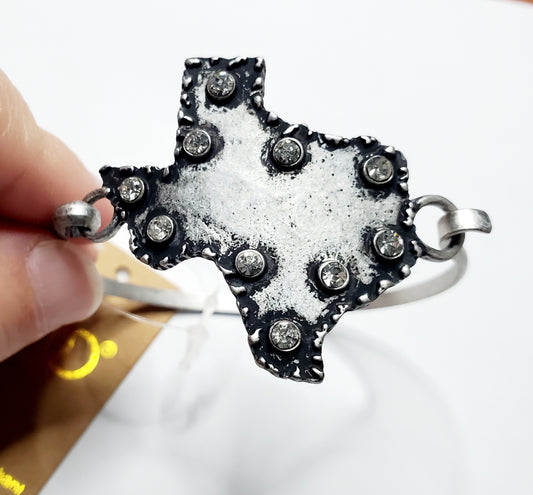 Texas Patina Cuff Bracelet- Silver